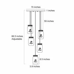 Brand new 🤩 The Gray Barn Heavenly Winds Modern Industrial 5-light Chandelier Bronze Adjustable Mason Jar Pendant - D15" X H66" 🎁 -The Gray Barn Shop unnamed file 5329