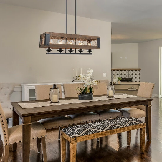 Cheap π The Gray Barn 5-Light Farmhouse Rectangle Chandelier Rustic Island Lights - W31.9" * E10.6" * H10.2" β¨ 6 Cheap π The Gray Barn 5-Light Farmhouse Rectangle Chandelier Rustic Island Lights - W31.9" * E10.6" * H10.2" β¨ - Image 4