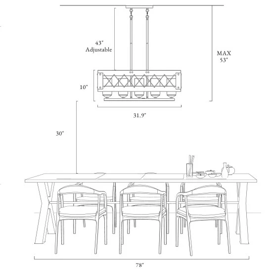 Cheap π The Gray Barn 5-Light Farmhouse Rectangle Chandelier Rustic Island Lights - W31.9" * E10.6" * H10.2" β¨ 7 Cheap π The Gray Barn 5-Light Farmhouse Rectangle Chandelier Rustic Island Lights - W31.9" * E10.6" * H10.2" β¨ - Image 5