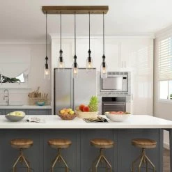 Best Sale 🥰 The Gray Barn Farmhouse 5-Light Chandelier Linear Island Light With Wood Accents 🌟 -The Gray Barn Shop unnamed file 543