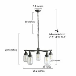 Coupon ⌛ The Gray Barn Heavenly Winds 5-light Height Adjustable Glass Jar Chandeliers Kitchen Island - W25"xH23.5" ⌛ -The Gray Barn Shop unnamed file 5441