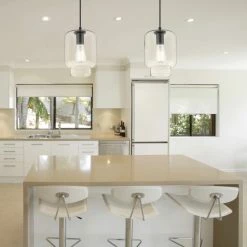 Promo 😍 The Gray Barn Modern Black 1-light Glass Pendant - 7.09"x 7.09"x 10.18"-47.24" ❤️ -The Gray Barn Shop unnamed file 5476