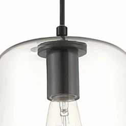 Promo 😍 The Gray Barn Modern Black 1-light Glass Pendant - 7.09"x 7.09"x 10.18"-47.24" ❤️ -The Gray Barn Shop unnamed file 5479
