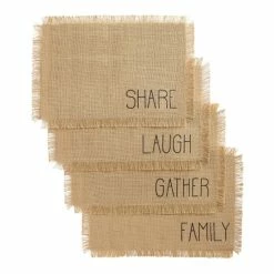 Discount 🌟 The Gray Barn Rebecca Hill Sentiments 13x19-inch Burlap Placemats (Set Of 4) - 13x19 ❤️