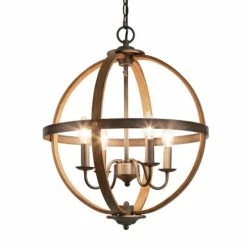Best reviews of 🛒 The Gray Barn Farmhouse 4-light Globe Distressed Wood Chandelier For Dining Room - W18" X H22" 😍 -The Gray Barn Shop unnamed file 5564