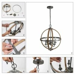 Best reviews of 🛒 The Gray Barn Farmhouse 4-light Globe Distressed Wood Chandelier For Dining Room - W18" X H22" 😍 -The Gray Barn Shop unnamed file 5567