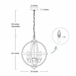 Best reviews of 🛒 The Gray Barn Farmhouse 4-light Globe Distressed Wood Chandelier For Dining Room - W18" X H22" 😍 -The Gray Barn Shop unnamed file 5568