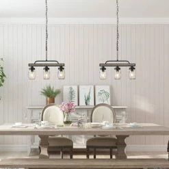 Cheapest 🌟 The Gray Barn Farmhouse Mason Jar Glass Linear Kitchen Island Chandelier - L22"x W4"x H19.5" 🛒 -The Gray Barn Shop unnamed file 5597