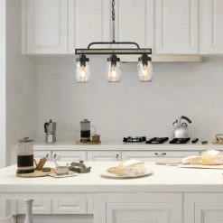 Cheapest 🌟 The Gray Barn Farmhouse Mason Jar Glass Linear Kitchen Island Chandelier - L22"x W4"x H19.5" 🛒 -The Gray Barn Shop unnamed file 5598