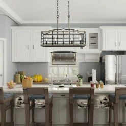 Wholesale 🤩 The Gray Barn 5-Light Light Wood Black Chandelier Linear Rectangle Island Light For Dining Room - L26" X W10.2" X H19.7" ⌛ -The Gray Barn Shop unnamed file 5605