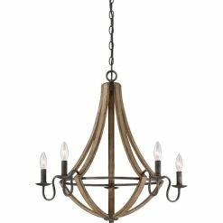 Best deal ⌛ The Gray Barn Bright Mooring Rustic Black 5-light Chandelier 🔔