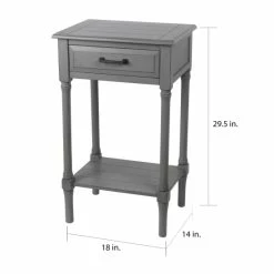 Best Sale 🔔 The Gray Barn Fischer Vendee Gray 1-drawer Accent End Table 😍 -The Gray Barn Shop unnamed file 5643