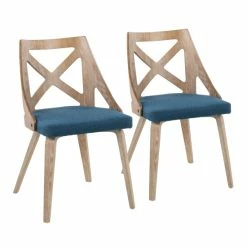 Cheapest 🎁 The Gray Barn Charlotte Farmhouse Chair - Set Of 2 Blue Fabric/white Textured Wood 🎁 -The Gray Barn Shop unnamed file 5661