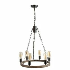 Hot Sale 😉 The Gray Barn Farmhouse Wagon Wheel 6-lights Chandelier For Kitchen Island,Diving Room - D20.5" X H26.8" 🧨 -The Gray Barn Shop unnamed file 5692
