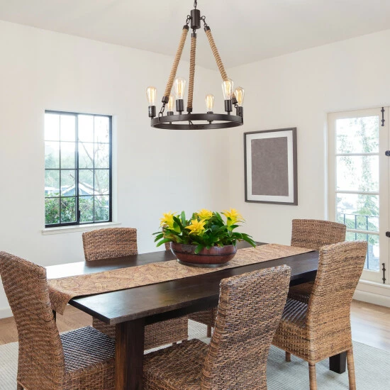 Wholesale π The Gray Barn Farmhouse 6-light Wagon Wheel Pendant Lights - W20.5"xH26.5" π 4 Wholesale π The Gray Barn Farmhouse 6-light Wagon Wheel Pendant Lights - W20.5"xH26.5" π - Image 2