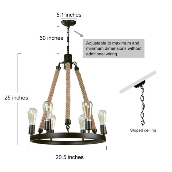 Wholesale π The Gray Barn Farmhouse 6-light Wagon Wheel Pendant Lights - W20.5"xH26.5" π 7 Wholesale π The Gray Barn Farmhouse 6-light Wagon Wheel Pendant Lights - W20.5"xH26.5" π - Image 5