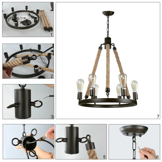 Wholesale π The Gray Barn Farmhouse 6-light Wagon Wheel Pendant Lights - W20.5"xH26.5" π 9 Wholesale π The Gray Barn Farmhouse 6-light Wagon Wheel Pendant Lights - W20.5"xH26.5" π - Image 7