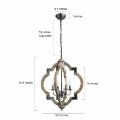 Outlet 🤩 The Gray Barn Hester Gulch Farmhouse Distressed Wood 4-Light Foyer Chandelier Kithcen Island Pendant - W19.7"x H24.6" 🎁 -The Gray Barn Shop unnamed file 5810
