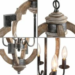 Outlet 🤩 The Gray Barn Hester Gulch Farmhouse Distressed Wood 4-Light Foyer Chandelier Kithcen Island Pendant - W19.7"x H24.6" 🎁 -The Gray Barn Shop unnamed file 5812