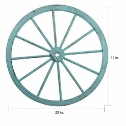 Outlet ✨ The Gray Barn Zephyr Grange Wooden Wagon Wheel With Antique Blue Finish (Set Of 2) ❤️ -The Gray Barn Shop unnamed file 5830