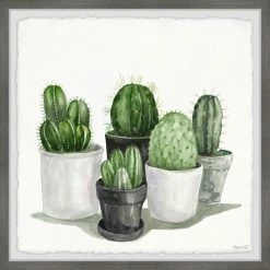 New 🌟 The Gray Barn Handmade Pointy Spikes Succulents Framed Painting Print 🎉
