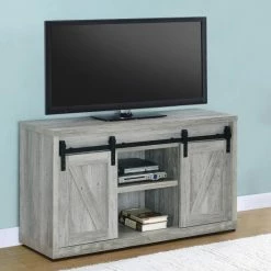 Outlet 🤩 The Gray Barn Good Turn 48-inch Sliding Door TV Console - 47.25" X 15.50" X 27.50" - 47.25" X 15.50" X 27.50" Grey Driftwood 🎁 -The Gray Barn Shop unnamed file 586