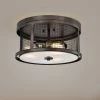 Best deal 🥰 The Gray Barn Magnet Hill Faded Grey 3-light Patterned Metal Drum Shade Flush Mount - Silvery Gray 🔥 -The Gray Barn Shop unnamed file 5871