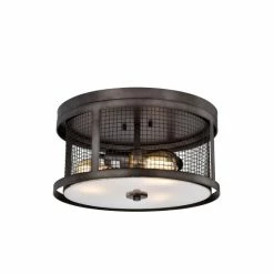 Best deal 🥰 The Gray Barn Magnet Hill Faded Grey 3-light Patterned Metal Drum Shade Flush Mount - Silvery Gray 🔥 -The Gray Barn Shop unnamed file 5873
