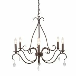 Hot Sale 🔥 The Gray Barn Windy Bracken Transitional 6-Light Crystal Chandelier Pendant - D 28"x H 25.5" 🎉 -The Gray Barn Shop unnamed file 5922