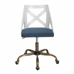 Best Sale 😉 The Gray Barn Charlotte Farmhouse Task Chair Blue Fabric/white Wood 👏 -The Gray Barn Shop unnamed file 5947