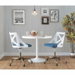 Best Sale 😉 The Gray Barn Charlotte Farmhouse Task Chair Blue Fabric/white Wood 👏 -The Gray Barn Shop unnamed file 5948