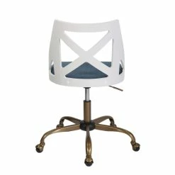 Best Sale 😉 The Gray Barn Charlotte Farmhouse Task Chair Blue Fabric/white Wood 👏 -The Gray Barn Shop unnamed file 5950