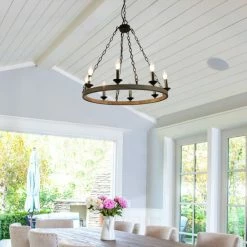 Best Pirce 😀 The Gray Barn Modern Farmhouse Wagon Wheel 8-light Chandelier - W26"x H25.5" ✔️ -The Gray Barn Shop unnamed file 5974