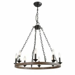 Best Pirce 😀 The Gray Barn Modern Farmhouse Wagon Wheel 8-light Chandelier - W26"x H25.5" ✔️ -The Gray Barn Shop unnamed file 5975