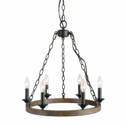 Brand new 🧨 The Gray Barn Ingleside 6-light Farmhouse Wagon Wheel Chandelier - D20" X H21.5" 😀 -The Gray Barn Shop unnamed file 5997