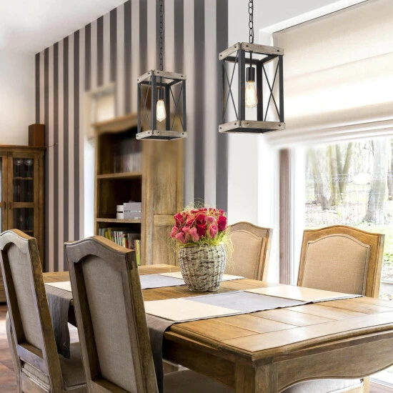 Flash Sale π₯° The Gray Barn Farmhouse French Country 1-Light Pendant Wood Cage Island Lights - W 9"*W 9" * H 16" π 4 Flash Sale π₯° The Gray Barn Farmhouse French Country 1-Light Pendant Wood Cage Island Lights - W 9"*W 9" * H 16" π - Image 2