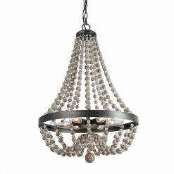 Flash Sale ✨ The Gray Barn 6-Light Crystal Wood Beaded Coastal Pendant Lights - D20.1" X H88.3" 🥰 -The Gray Barn Shop unnamed file 6034