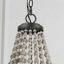 Flash Sale ✨ The Gray Barn 6-Light Crystal Wood Beaded Coastal Pendant Lights - D20.1" X H88.3" 🥰 -The Gray Barn Shop unnamed file 6035