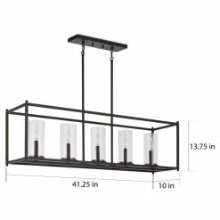 Brand new 🤩 The Gray Barn Olde Bronze Steel 5-light Linear Chandelier With Clear Glass Cylindrical Shades 🔔 -The Gray Barn Shop unnamed file 6094