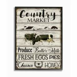 Buy ❤️ The Gray Barn Planked Country Market Sign Framed Art, Design By Artist Jean Plout - Multi-Color 👏