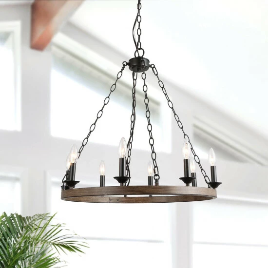 Promo π The Gray Barn Modern 8-Light Chandelier Farmhouse Rustic Wagon Wheel - W26" X H25.5" π 3 Promo π The Gray Barn Modern 8-Light Chandelier Farmhouse Rustic Wagon Wheel - W26" X H25.5" π