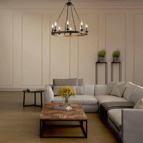 Promo π The Gray Barn Modern 8-Light Chandelier Farmhouse Rustic Wagon Wheel - W26" X H25.5" π 7 Promo π The Gray Barn Modern 8-Light Chandelier Farmhouse Rustic Wagon Wheel - W26" X H25.5" π - Image 5