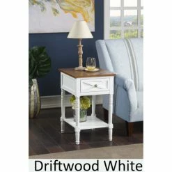 Best reviews of 👏 The Gray Barn Cranesbill Country End Table With Charging Station Driftwood / White 🎁
