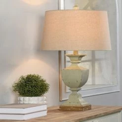 Budget ⭐ The Gray Barn Willowsun Distressed Blue Urn Style Table Lamp ⭐