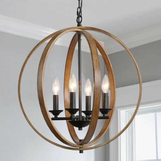 Flash Sale π The Gray Barn Farmhouse 4-Light Globe Wood Grain Candle Chandelier 𧨠3 Flash Sale π The Gray Barn Farmhouse 4-Light Globe Wood Grain Candle Chandelier π§¨