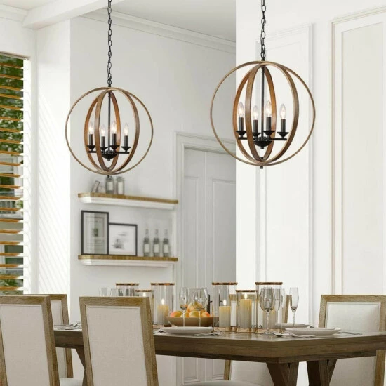 Flash Sale π The Gray Barn Farmhouse 4-Light Globe Wood Grain Candle Chandelier 𧨠4 Flash Sale π The Gray Barn Farmhouse 4-Light Globe Wood Grain Candle Chandelier 𧨠- Image 2