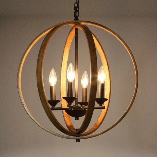Flash Sale π The Gray Barn Farmhouse 4-Light Globe Wood Grain Candle Chandelier 𧨠10 Flash Sale π The Gray Barn Farmhouse 4-Light Globe Wood Grain Candle Chandelier 𧨠- Image 8
