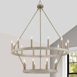 Coupon ⌛ The Gray Barn Highclere Farmhouse 20-light Wagon Wheel Chandelier - 40"x40"x 47.83" Classic Black/contemporary Brass Dust 😉 -The Gray Barn Shop unnamed file 72