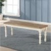 Promo 🎉 Roundhill Furniture The Gray Barn Far Darrig Antique White And Distressed Oak Wood Dining Bench 🌟 -The Gray Barn Shop unnamed file 721