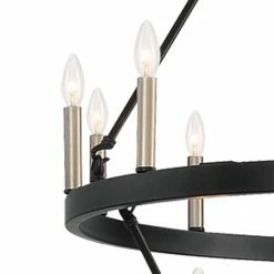 Coupon ⌛ The Gray Barn Highclere Farmhouse 20-light Wagon Wheel Chandelier - 40"x40"x 47.83" Classic Black/contemporary Brass Dust 😉 -The Gray Barn Shop unnamed file 73